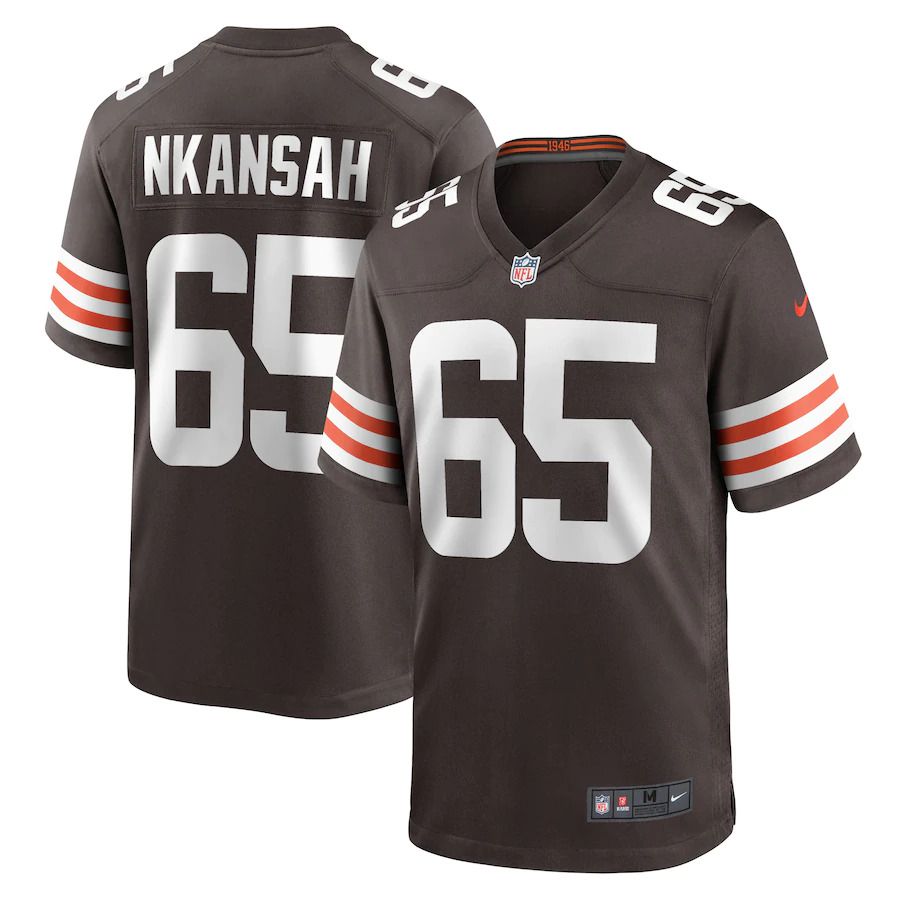 Men Cleveland Browns 65 Elijah Nkansah Nike Brown Game Player NFL Jersey